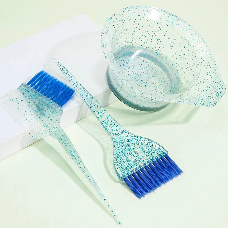 مجموعة فرش صبغ الشعر الكريستالية، بما في ذلك فرشاة صبغ الشعر وعاء خلط الألوان، أداة تصفيف صبغ الشعر الاحترافية في الصالونات