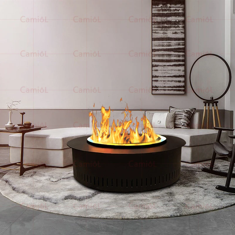 

Декоративный светодиодный светильник с водяным паровым огнем, приложение с дистанционным управлением, вставка 3D-камина с распылением водяной пары