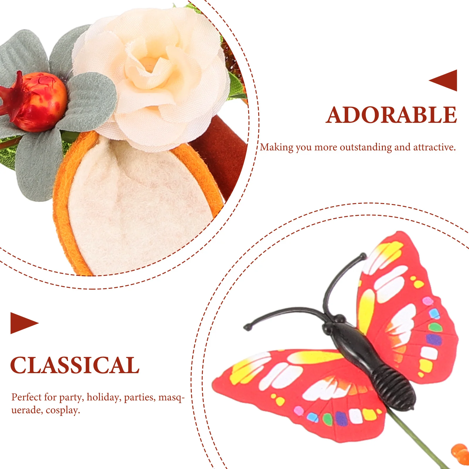 

Christmas Antler Hairband Realistic Elk Headband Lightweight Non-Deformation Winter Xmas Headband Party Hair Accessories