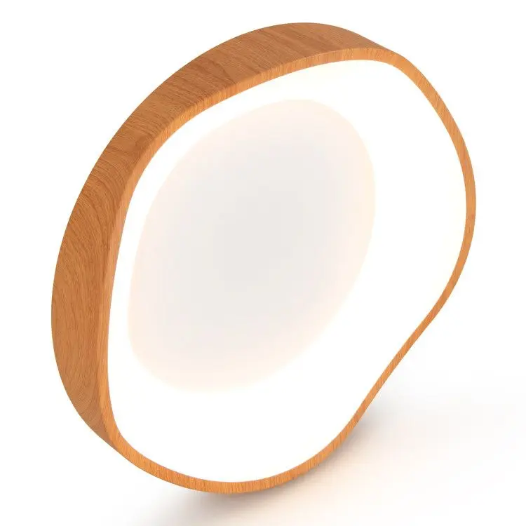 

24W Modern LED Mount Ceiling Light with Wood Pattern and Metal Frame
