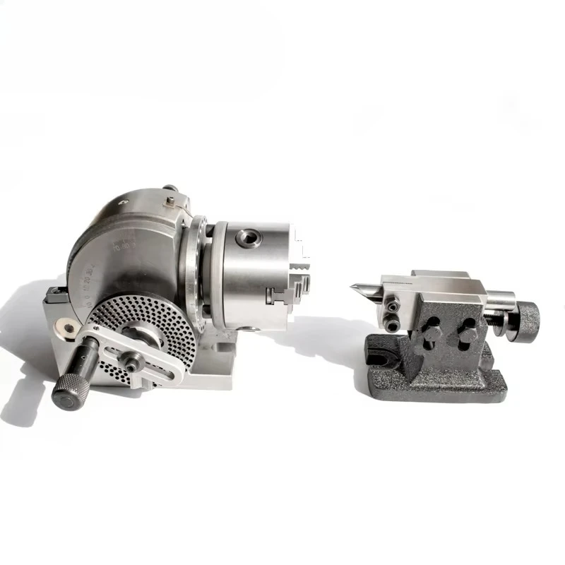 Perlengkapan Mesin Bor dan Frais dengan Kepala Indexing Ganda BS100/4 Inch, Pelat Indexing Vertikal dan Horizontal