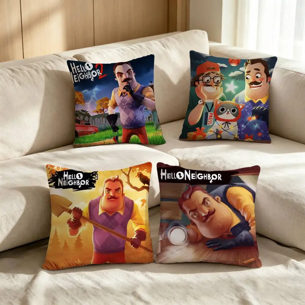 Hello Neighbor Gaming Man Cushion Cover Decorative Pillow Sofa Home Decor Case Pillow Cases