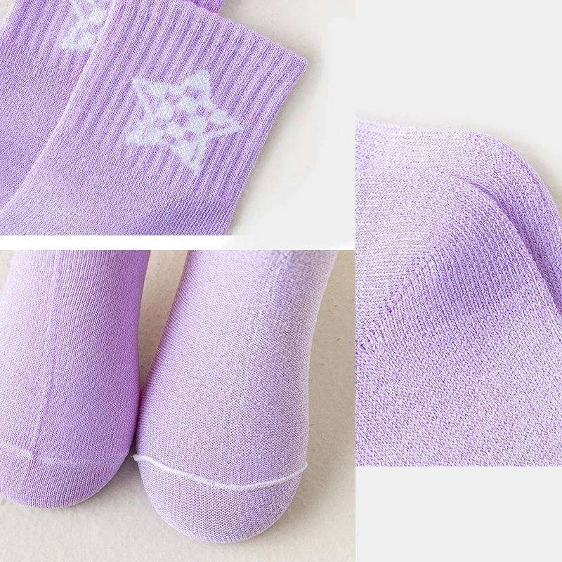 5-Color Mid-high Socks For Girls Aged 1-12 Years Old Autumn Classic Socks Fashionable High-elastic Flat Bottom Love Pattern
