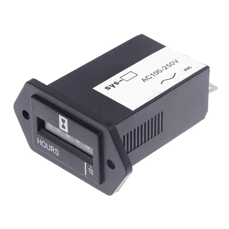 E8BD Mechanical Hour Meter for Maintenance Planning, 6 Number Panel Counter with 0-99999.9 Display and Cumulative Hour Record