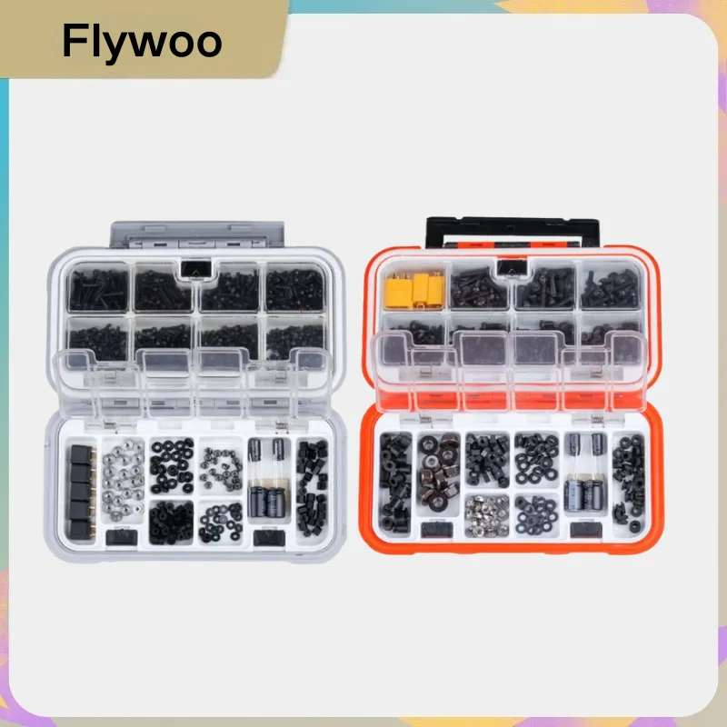 

Flywoo M3/M2 Hardware Pack for FPV Drone, Includes Motor Nuts Screws Capacitors Nylon Gaskets Damping Rings