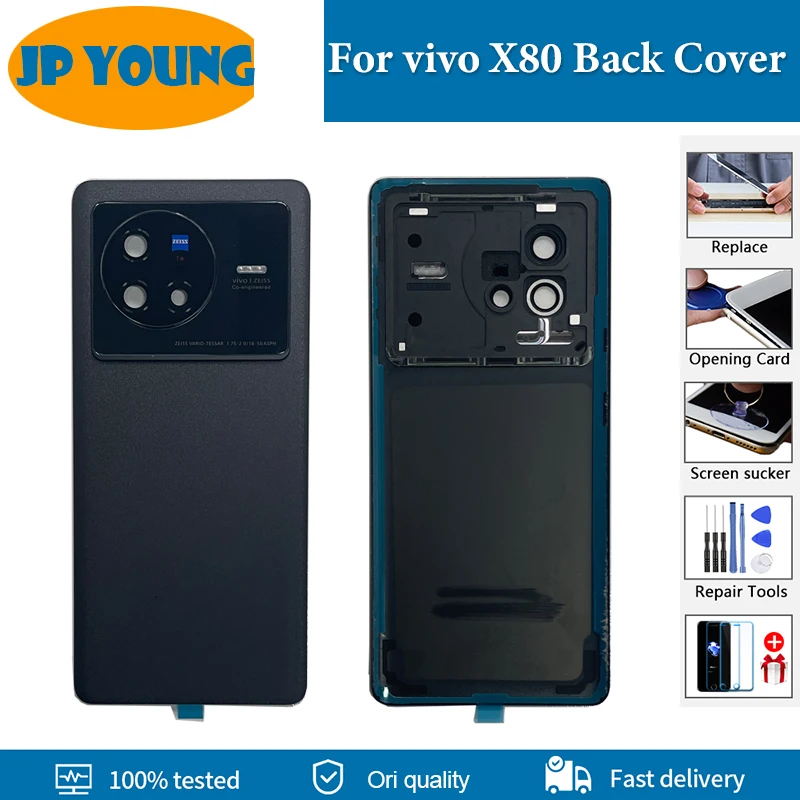 AAA+ quality Back Battery Cover For vivo X80 Back Cover V2183A V2144 Housing Door Rear Case For vivo X80 Back Door Replacement