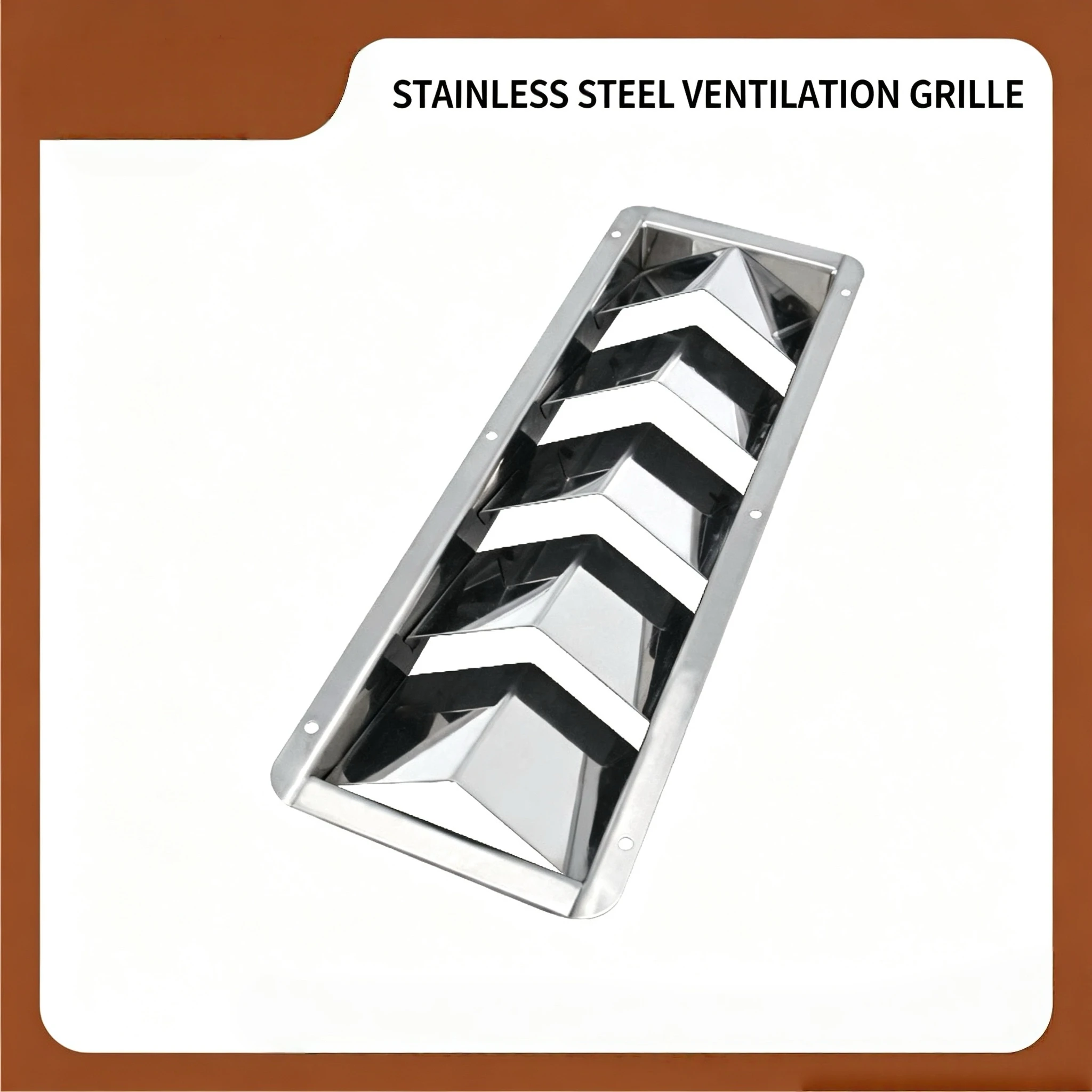 Rectangular 5-Grid Ventilation Panel, 304 Stainless Steel Marine Hardware for Yacht & Boat