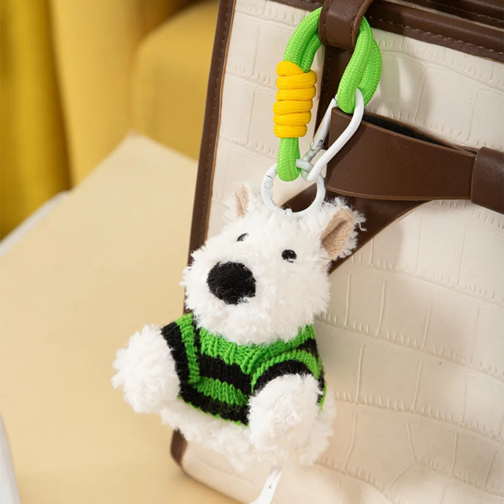

Stuffed West Highland Bag Pendant Anti-lost Plush Plush Puppy Doll Keychain Cartoon Animal Cute Car Hanging Pendant Girls