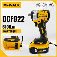 M-WALK 610N.M Brushless Electric Wrench 1/2inch Car Truck Repair Screwdriver Impact Drill Power Tools For Dewalt 20V Battery Pin
