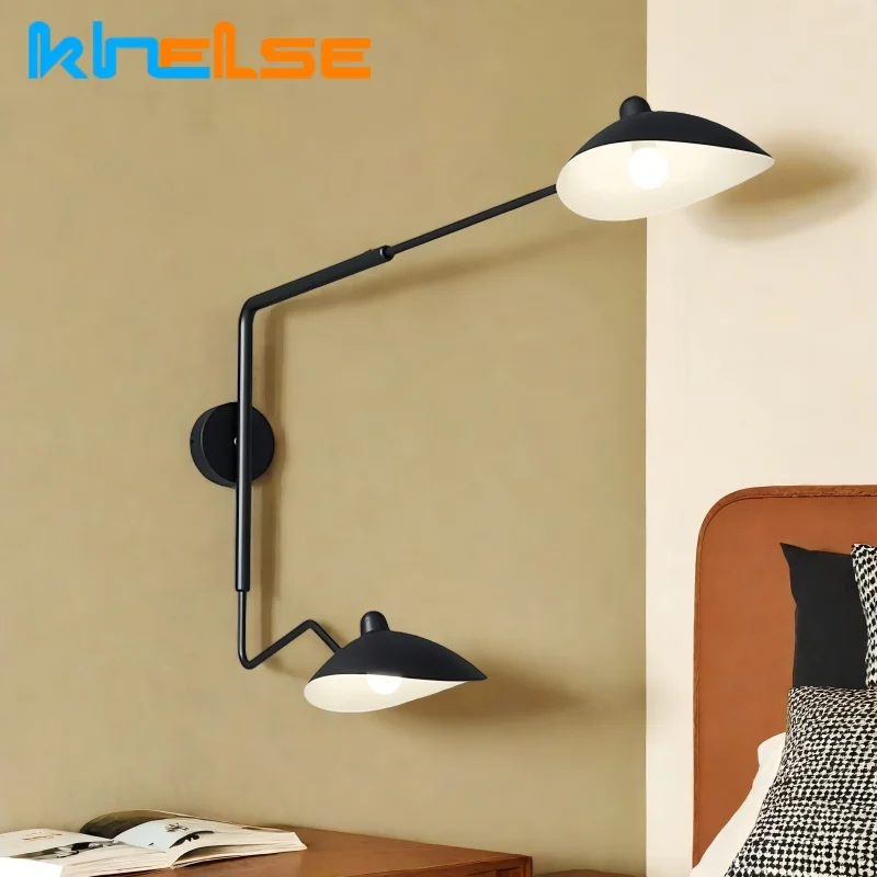 

Retro Spider Swing Arm LED Wall Lamp E27 Industrial Rocker Long Pole Sconces Bedroom Dining Living Room Decor Wall Light Fixture