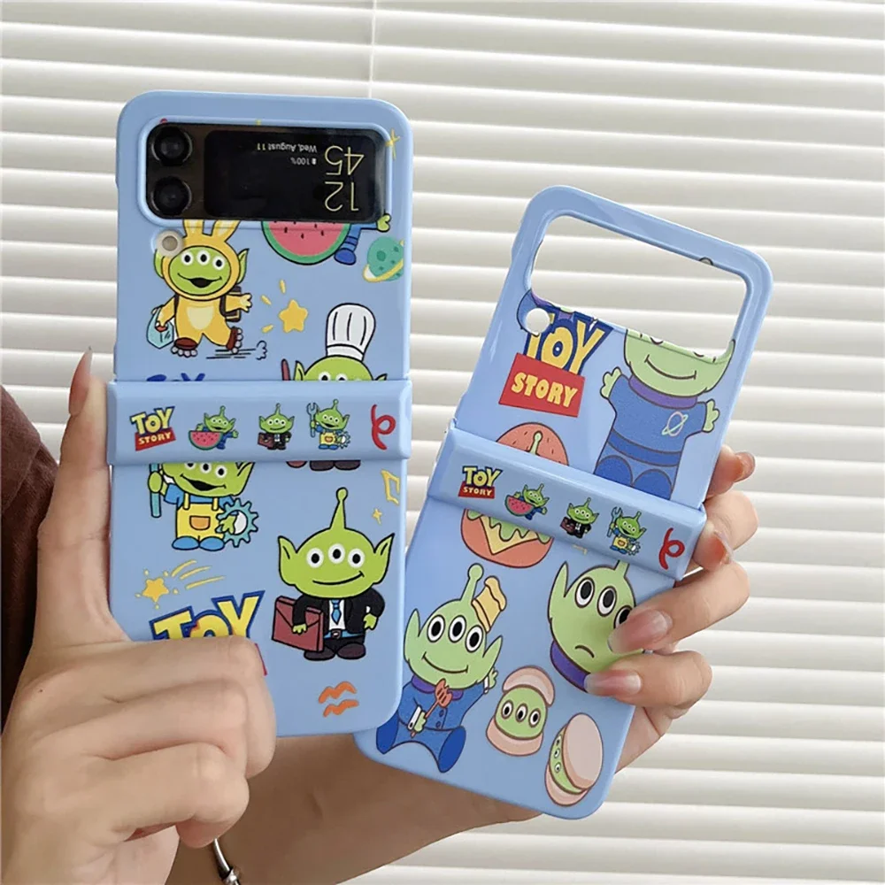 

Cartoon Cute Snoopies Aliens Phone Case for Samsung Galaxy Z Flip 3 4 Z Flip 5 6 5G PC Hard Anti-drop Back Cover Funda Gift