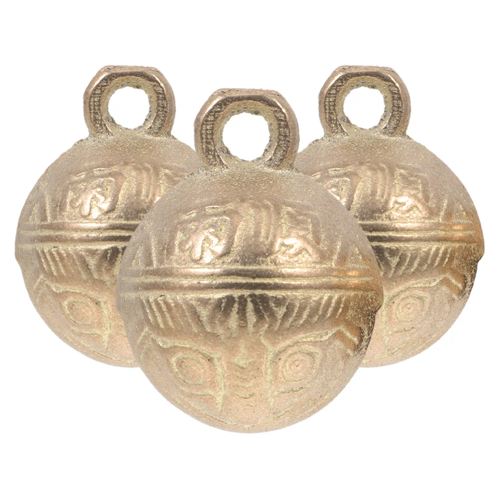 

3Pcs Vintage Copper Dog Collar Bells Decorative Small Pet Portable Retro Charm DIY Wind Chimes Feng Shui