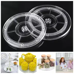 1Pcs Acrylic Transparent Plastic Turntable 360 ° Manual Rotation Turntable Jewelry Watches Display Rack