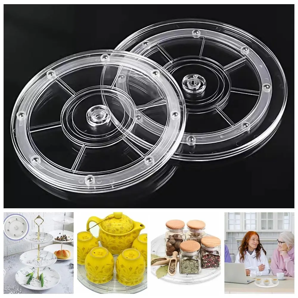 1Pcs Acrylic Transparent Plastic Turntable 360 ° Manual Rotation Turntable Jewelry Watches Display Rack
