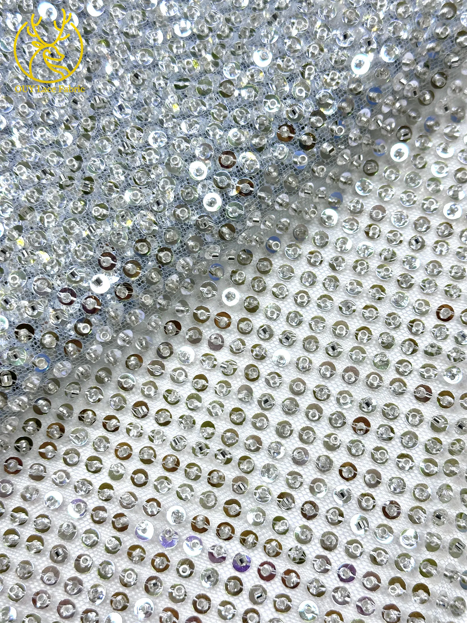 Eleganter französischer Mesh-Tüll-Spitzenstoff 2026 Nigerianischer vollständig perlenbesetzter runder Pailletten-Spitzenstoff für luxuriöse Abendkleider und Hochzeitsfeiern – Detail 18