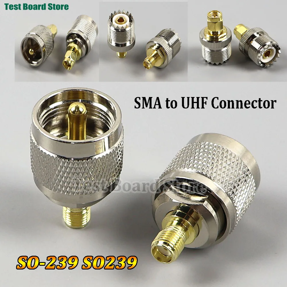 

2PCS SMA Female Jack to UHF PL 259 Male PL259 SO239 RF Adapter Coax Coaxial Connector Straight Copper