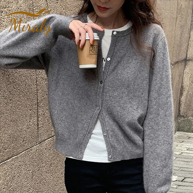 

Korean Style Women Single Breasted Sweater Cardigan Autumn Winter Warm Long Sleeve Vintage Casual Jumpers Knitted Tops Outwear