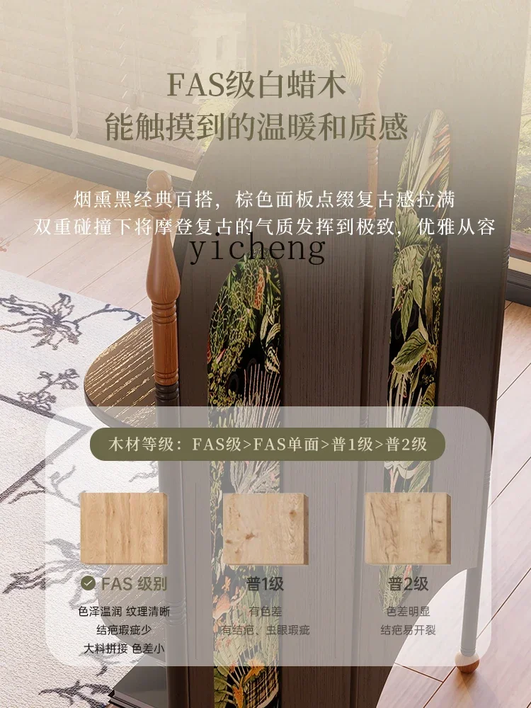 corner solid wood bookshelf French retro style living room ash wood triangular storage rack home decoration accessories
