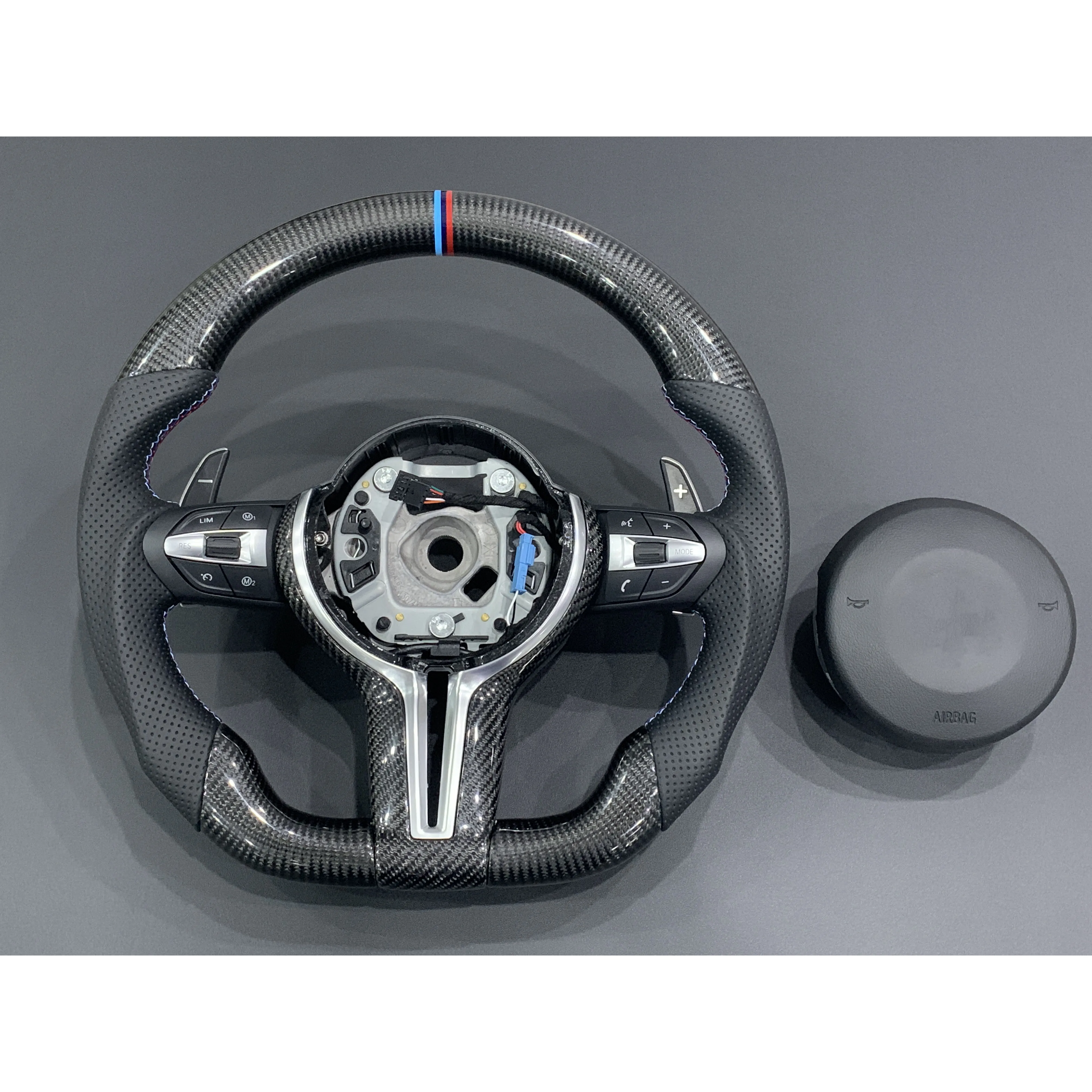 Upgrade F30 F10 F32 E60 E46 E90 X5 E70 M3 M4 M5 M6 F90 F80 F82 F87 Carbon Fiber Steering Wheel for  with Paddle