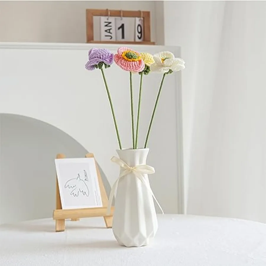 Origami Ceramic Vase with Ribbon, 7.9