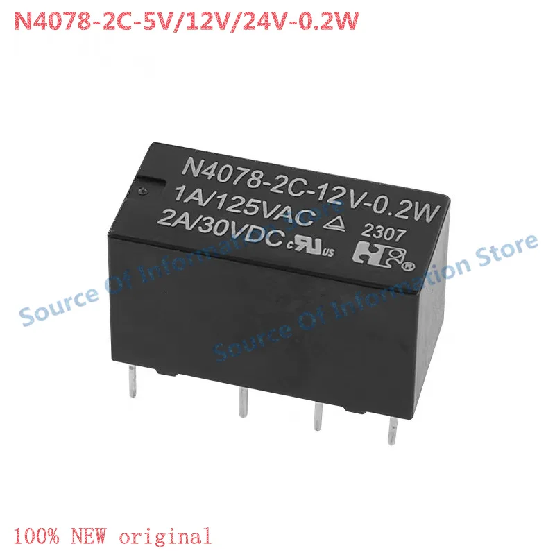 5Pcs Relay N4078-2C-5V/12V/24V-0.2W 8-Pin 2A