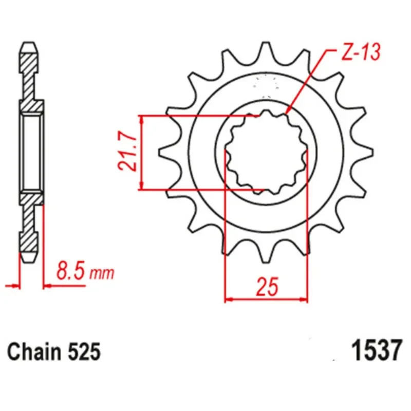 525 Motorcycle Front Sprocket Pinion For Kawasaki Z900 ZR900 KLZ1000 Versys Z1000 ZR1000 Z1000R ZX1000 Ninja 1000 ZX-9R ZX9R