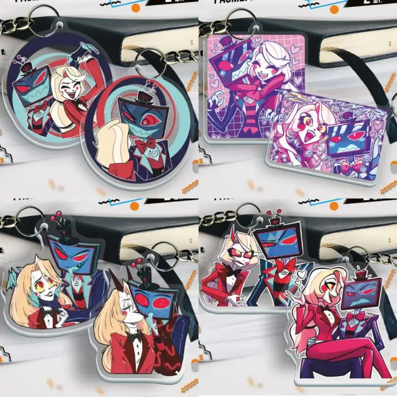 

Акриловый брелок-подвеска для сумки с персонажами аниме Чарли Морнингстар и Вокс, сделанный своими руками, подарок на день рождения