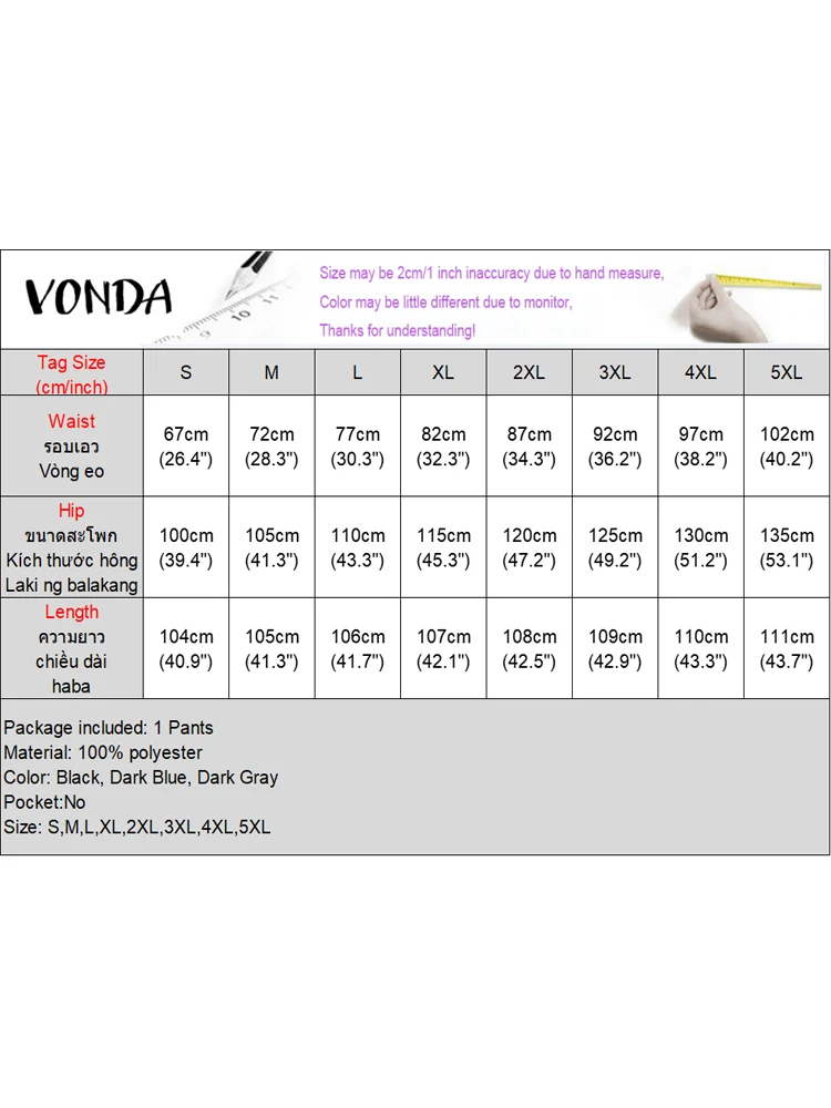 2024 VONDA Fashion Women Stripe Pants Casual Wide Leg Trousers Stitching Color Patchwork Lace Ups Bottoms Loose Elegant  Pants