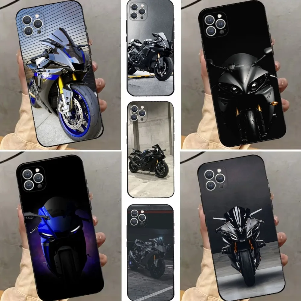 Motorcycle Y-YAMAHAS  Phone Case For iPhone 15,14,13,12,11,Plus,Pro Max,XS,X,XR,SE,Mini,8,7 Soft Silicone Black Cover