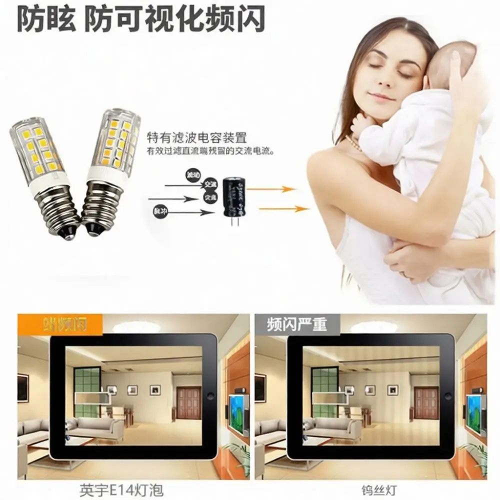 Replacement LED Bulb E14 E12 Screw Base Warm White Lighting For Refrigerator Oven Sewing Machine Indoor Appliance Lamp