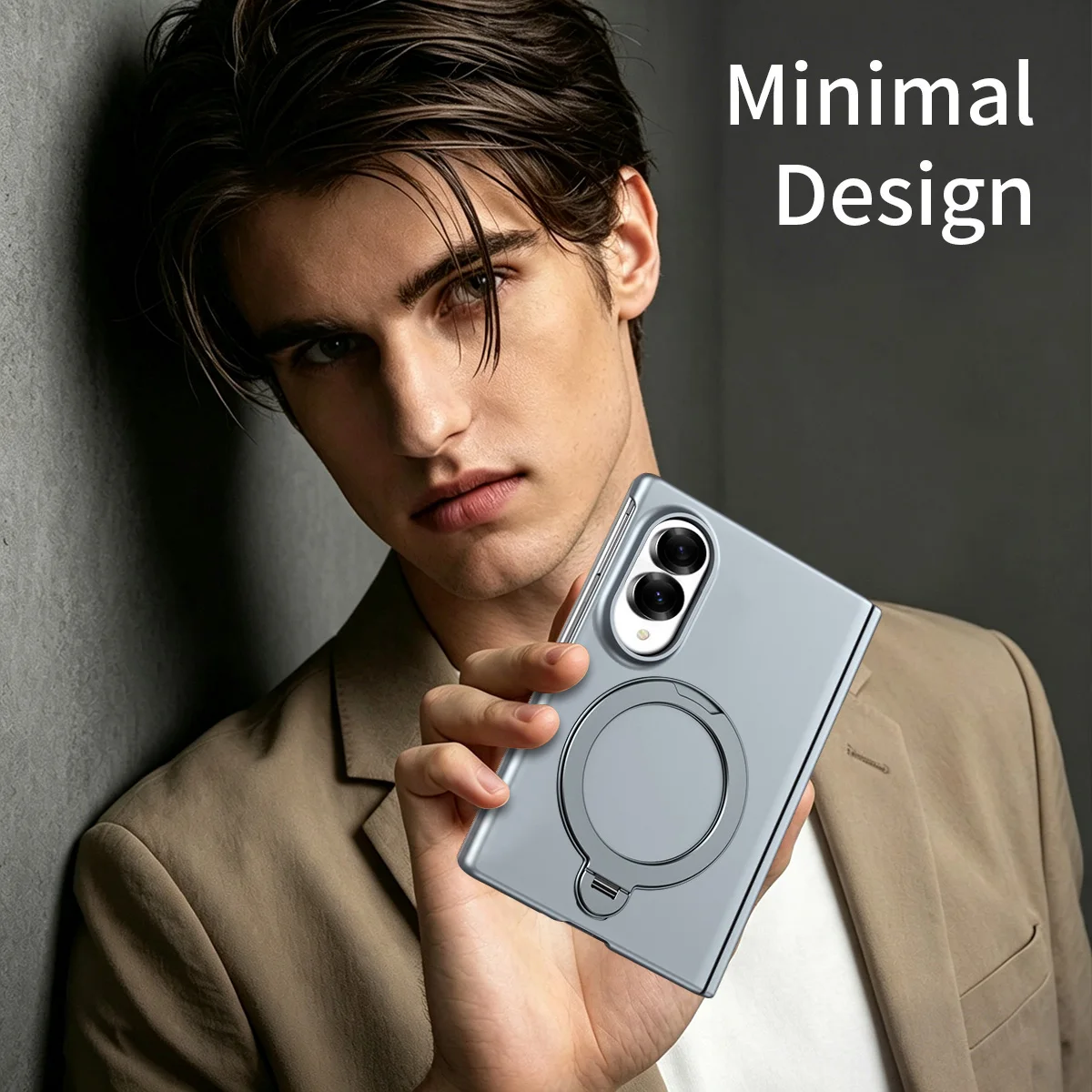 For Samsung Galaxy Z Fold 8 Case 8 Wide Built-in Magnetic Ring 360° Rotating Kickstand Hard PC Full Hinge Protection Glass Film
