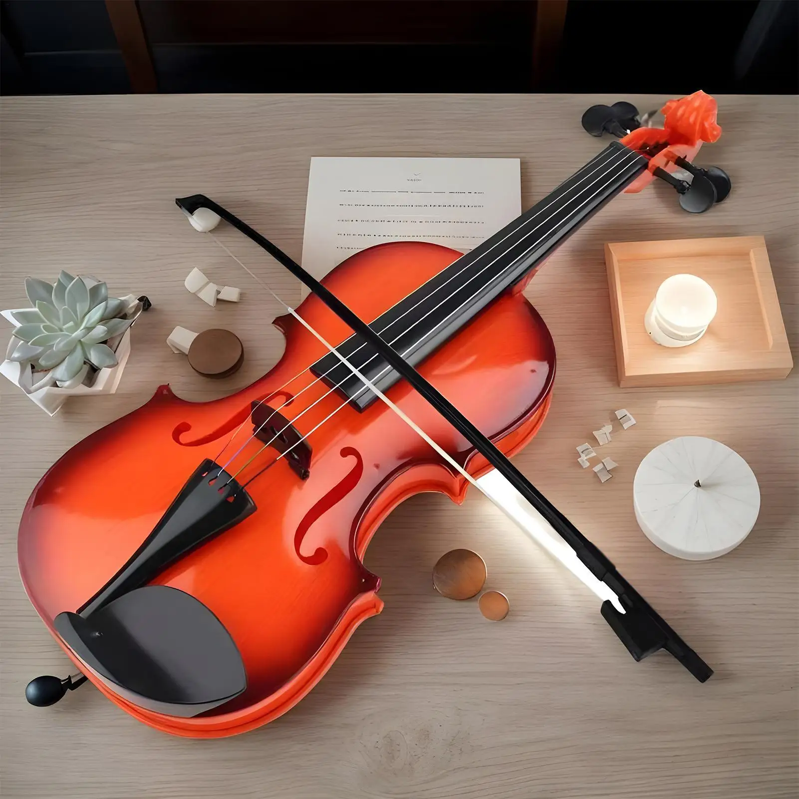 Violino minúsculo com som instrumento de brinquedo violino corda ajustável música crianças instrumento musical para iniciantes meninos meninas viagem em casa