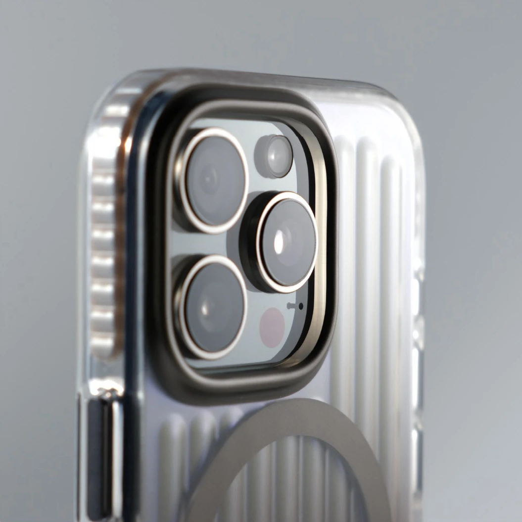 Gradient Laser Corrugated Magsafe Case For iPhone 16 Pro Max Luxury Wave Transparent Hard PC Back Magnetic Cover for iPhone16 image 3
