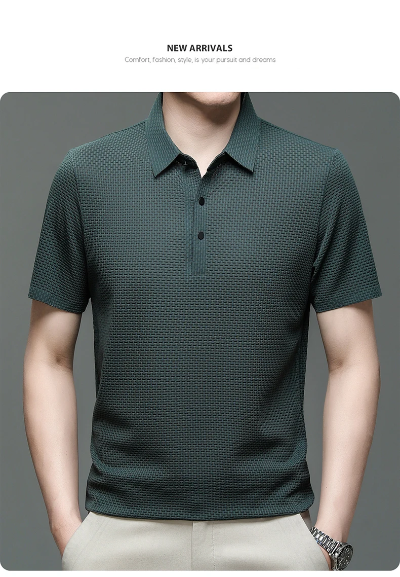【Hochwertiges】M-4XL Sommer Neues Herren-Kurzarm-T-Shirt Cooles und atmungsaktives POLO-Shirt Business Casual Schweißabsorbierendes Oberteil – Detail 24