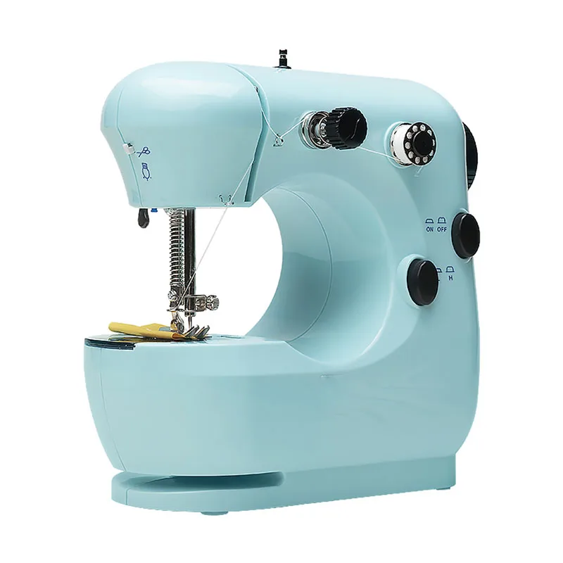 Mini Electric Sewing Machine Double Speed Adjustment With Light Household Portable Stitch Sew Needlework Handheld Sewing Machine