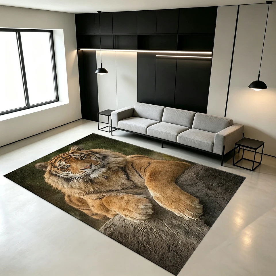 Realistic Tiger Pattern Non-Slip Area Rug