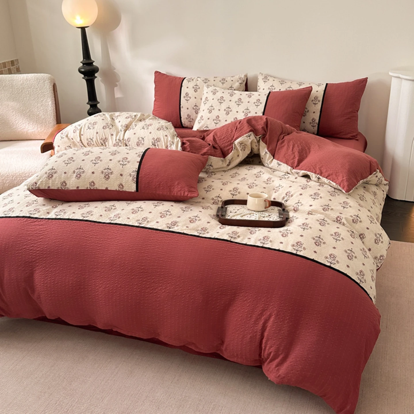 Luxury 4 piece bedding sets with duvet cover Cotton 150m bed quilt cover King size parure de lit Bed sheet set with pillowcase