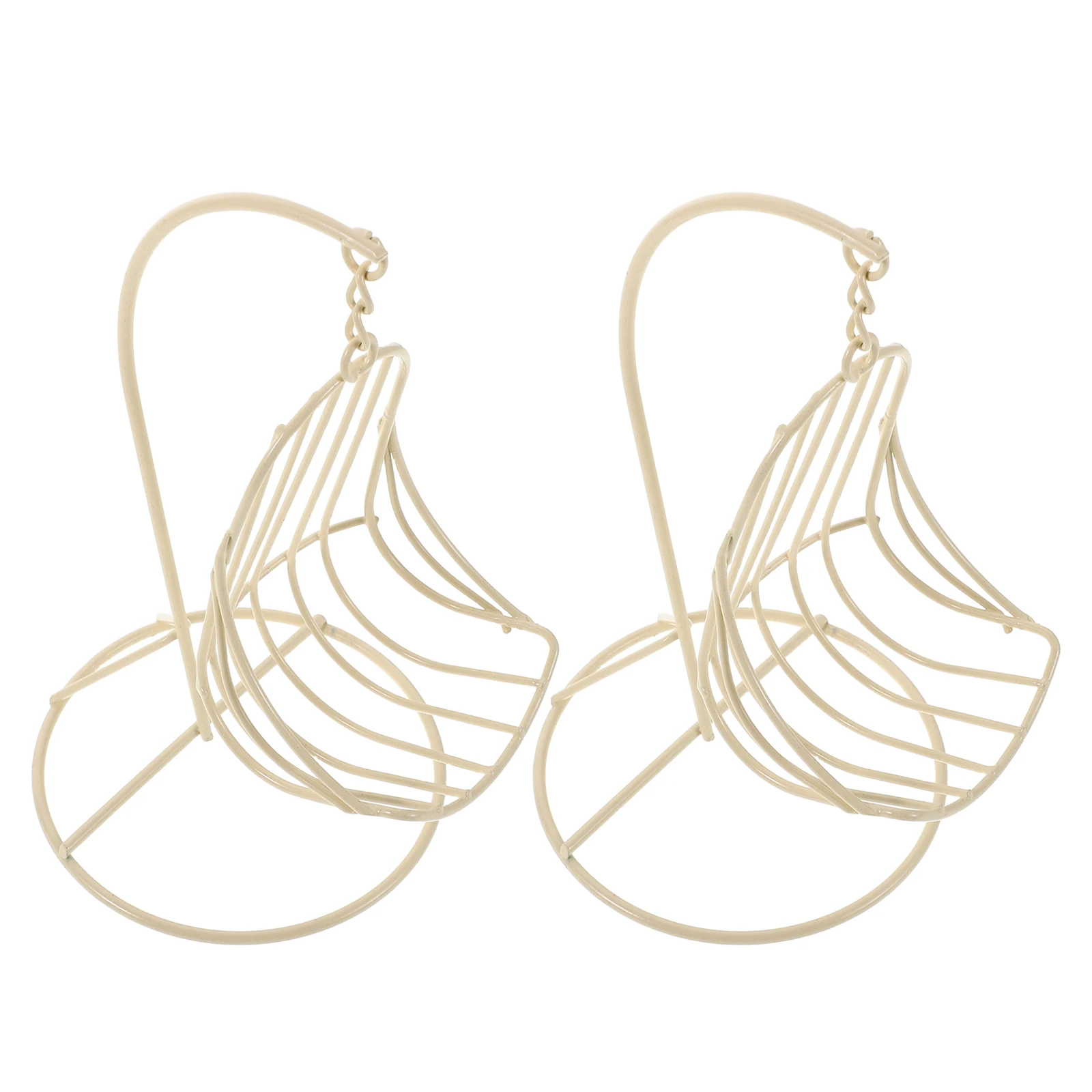 

2 Pcs House Mini Hanging Basket Hammock Dollhouse Miniature Swing Chair Rocking Iron
