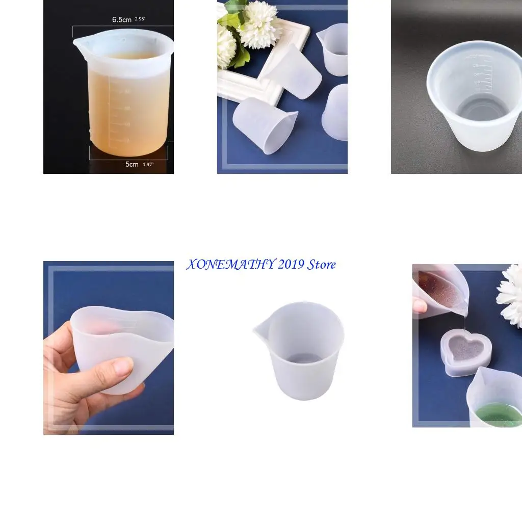 F42F 100 مل كوب راتنج مع مقياس دقيق لسيليكون مجوهرات سيليكون قياس كوب مختلط كوب غير لاصقة