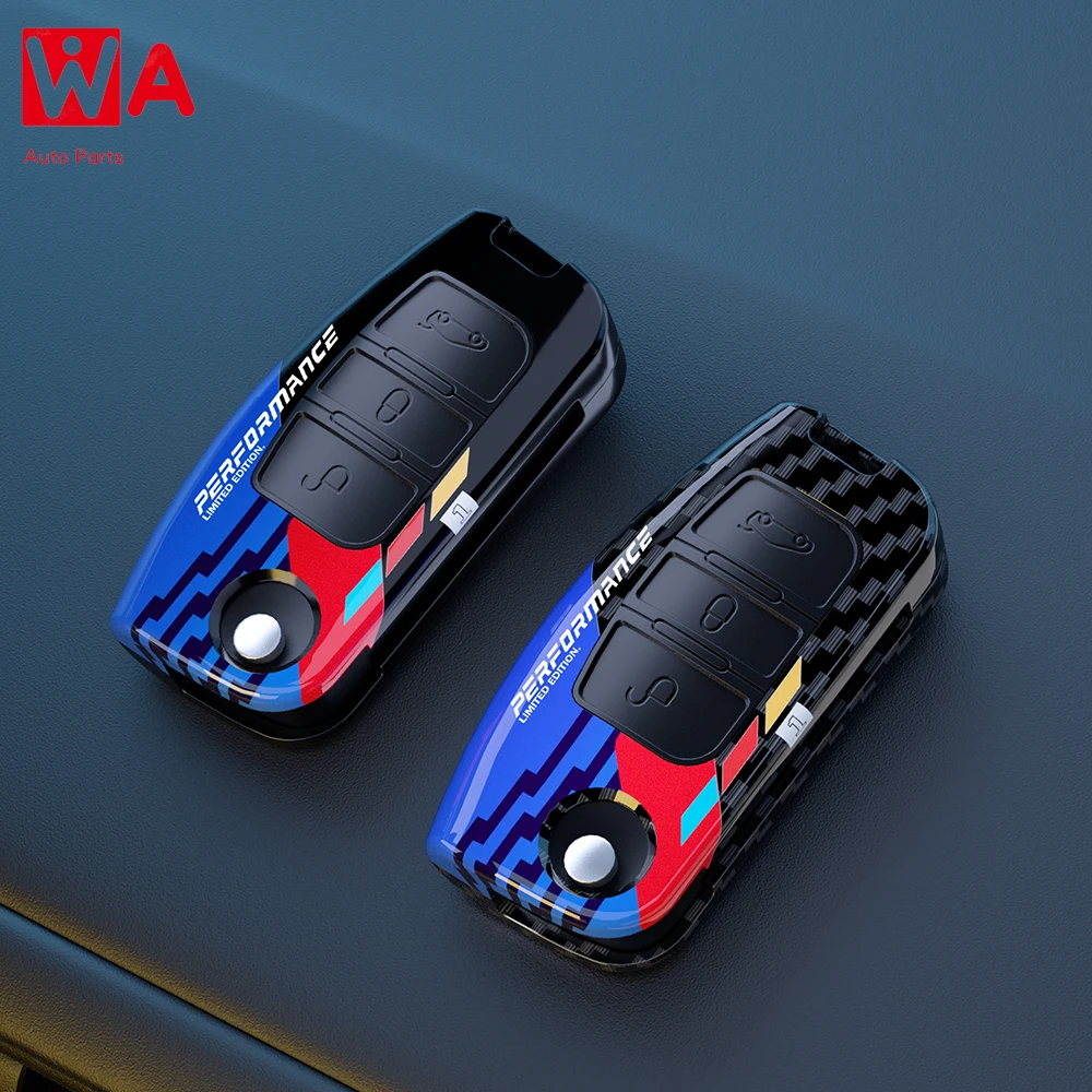 

Carbon Fiber Car Flip Folding Key Case Cover For Ford Focus 2 3 Ecosport C-Max S-Max Ka Mondeo Kuga Galaxy Fiesta Keychain Acces