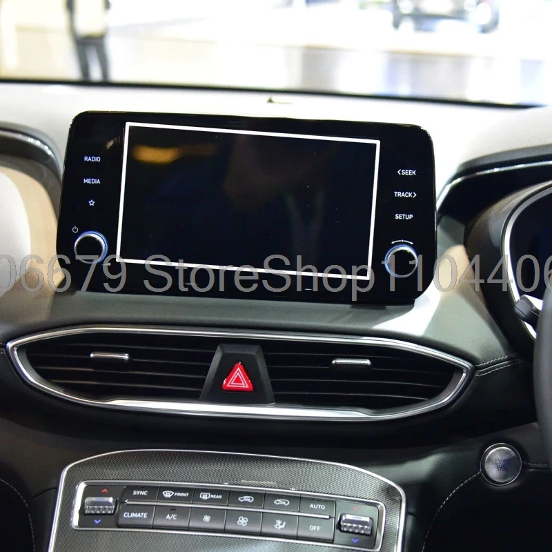 واقي شاشة من الزجاج المقسى لسيارة Hyundai Santa Fe TM 2022 2021 8 بوصة أو 10.25 بوصة ملاحة السيارة نظام تحديد المواقع المضادة للخدش