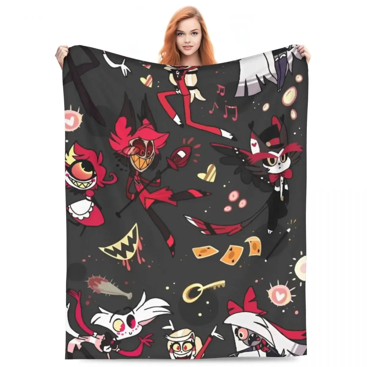 VOX H-Hazbin فندق Alastor لعبة بطانية ناعمة دافئة السفر مكتب أفخم الفراش يلقي رقيق الأريكة السرير الفانيلا المفرش