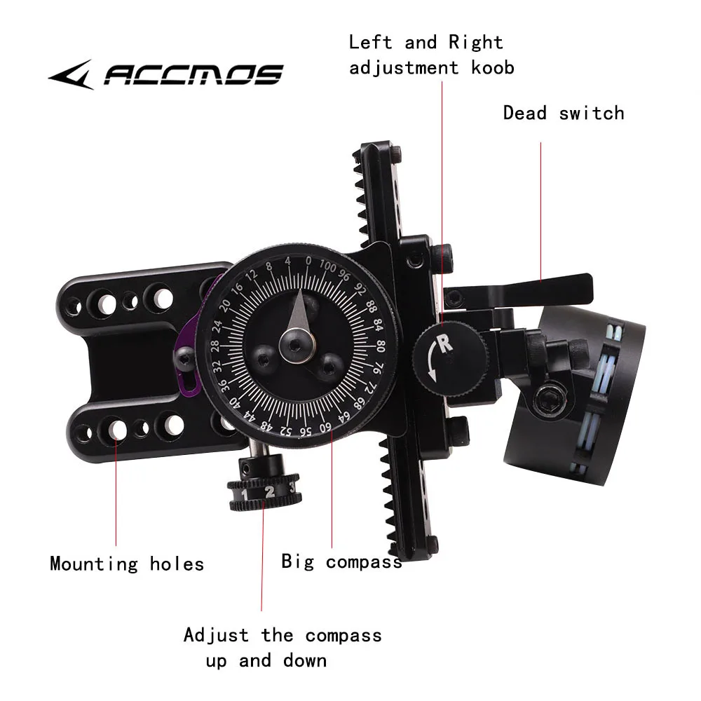 

Aluminum Alloy Single Needle/Pin Aiming sight Compound Bow Sight 4x/6x/8x Lens Outdoor Archery Hunting Shooting Bow Accessory