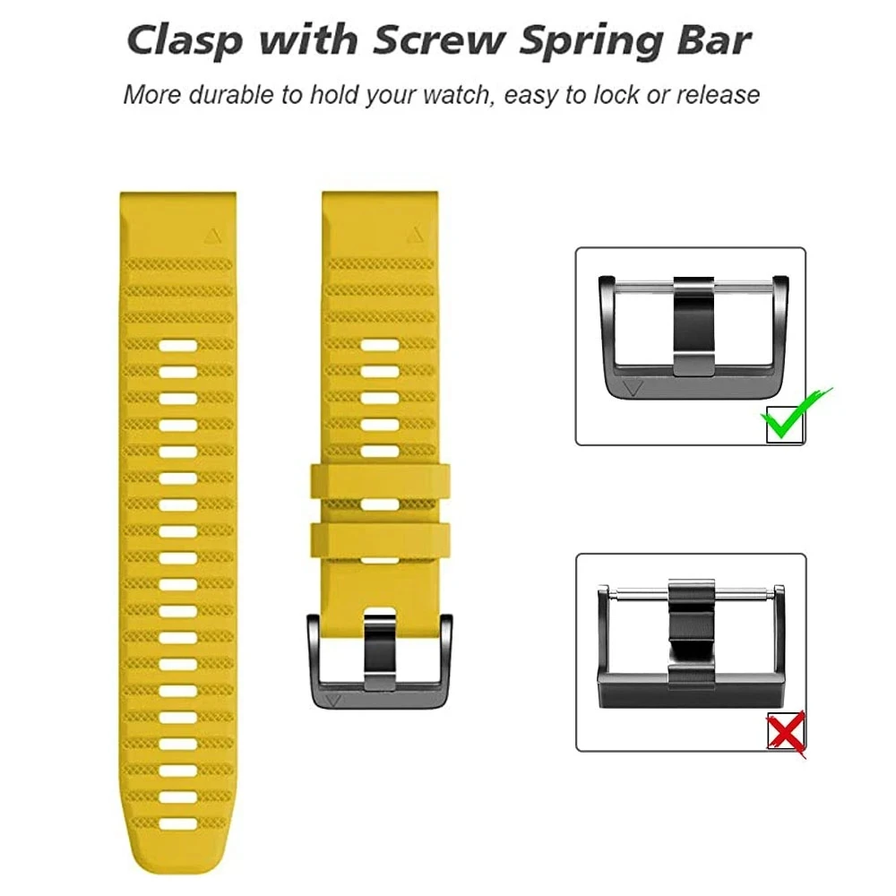 جديد 22 مللي متر 26 مللي متر سيليكون حزام (Band) ساعة حزام ل Garmin Fenix 7/5/5 زائد/6 برو/غريزة/935 945/نهج S60 معصمه بسرعة