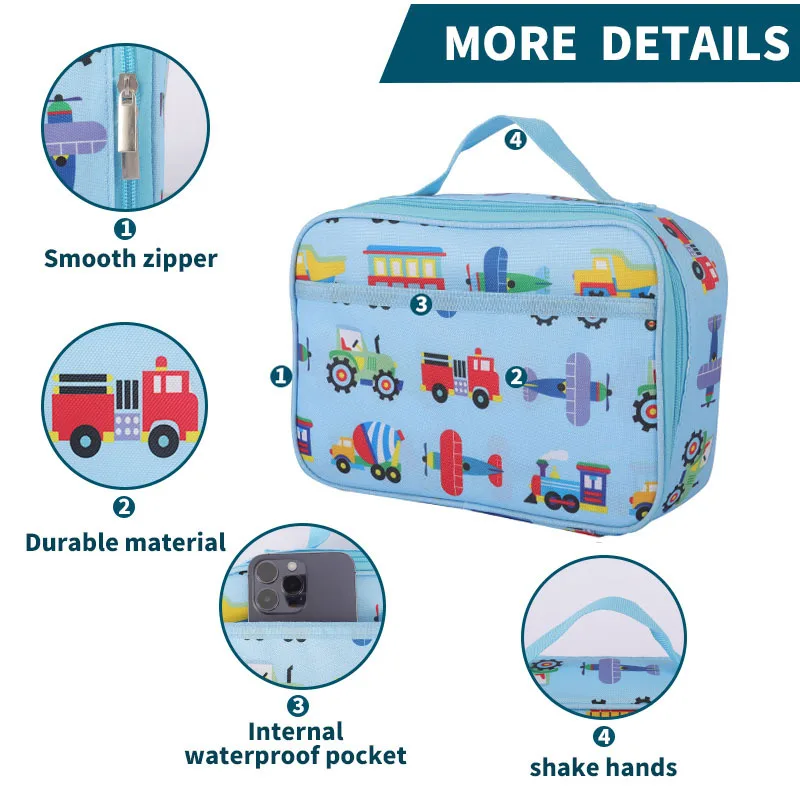 Children Cartoon Lunch Bag Portable Insulated Thermal Lunch Box Picnic Supplies Bags Milk Bottle Girls Boys Preservation Handbag