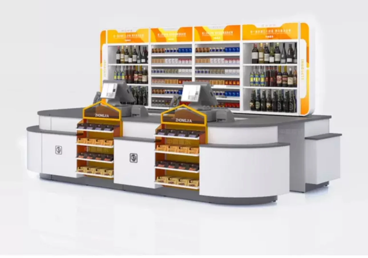 Display cabinet integrated counter convenience store simple front desk small bar