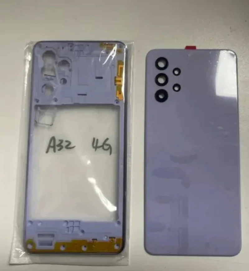 Full housing case for Samsung Galaxy A32 4G A325 middle frame cover battery back cover rear  cover with camera lens replace image 2