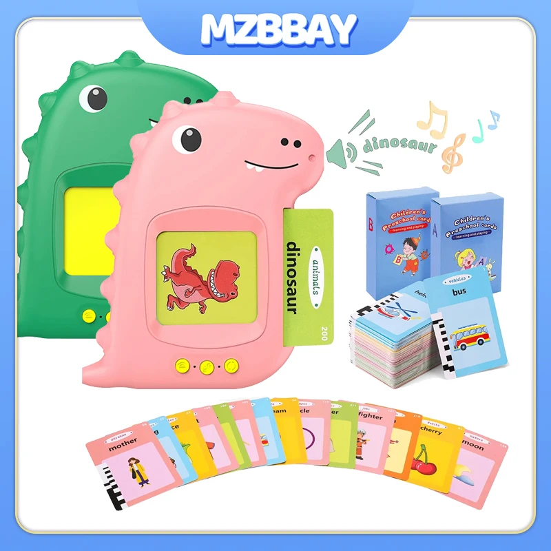 Machine d'apprentissage pour enfants, cartes Flash dinosaure, pour bébés garçons et filles, apprentissage préscolaire, Machine de lecture, jouet éducatif précoce, cadeau