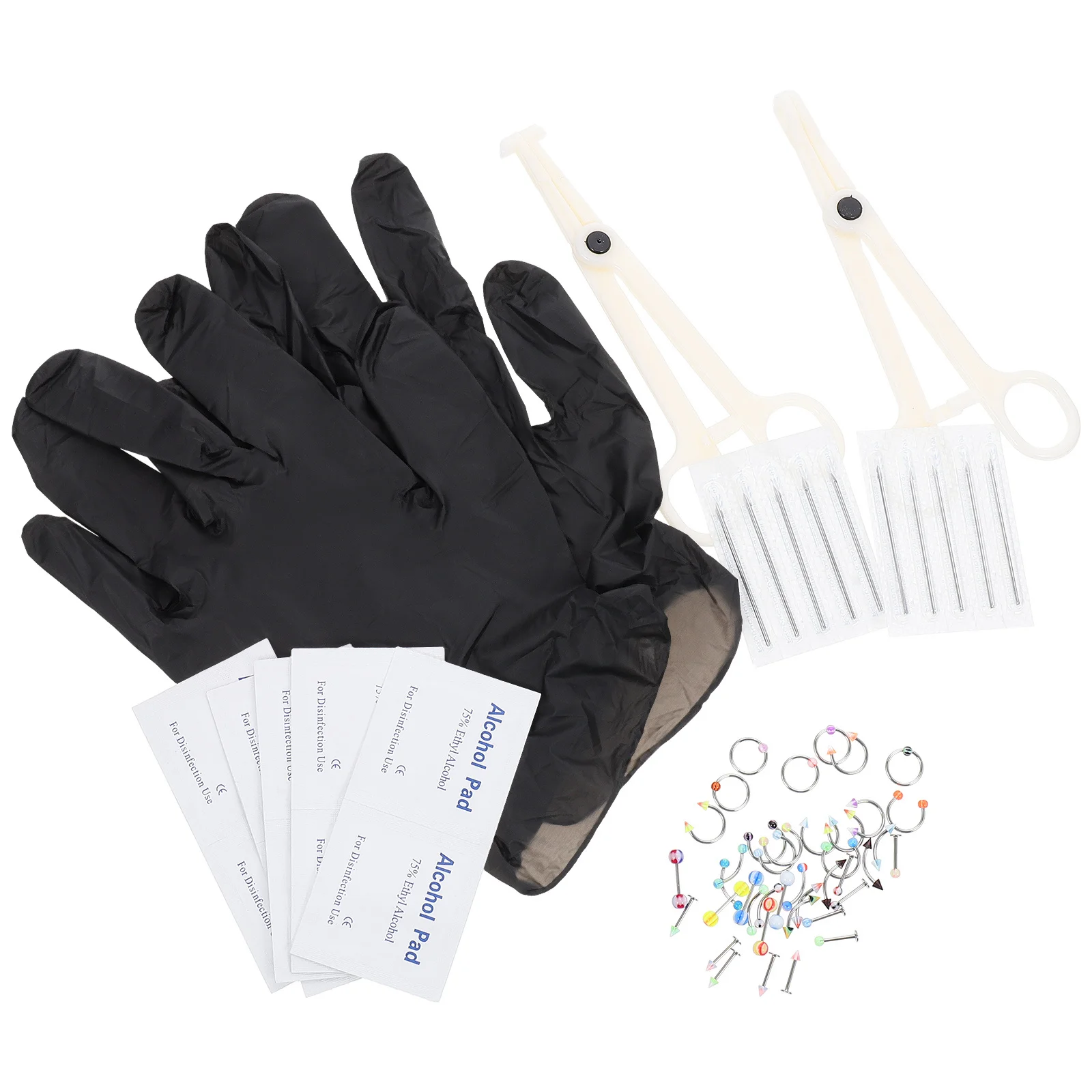 

1Set Nose Piercing Kit Comfortable Lightweight Stainless Steel Acrylic Body Safe Nose Studs Rings Piercing Kit