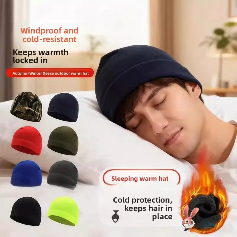 

S Cap ex Nighttime Comfortable Warm Prure-Free Winter Hat for ly Men Women Long Pants Fitn Suit Set